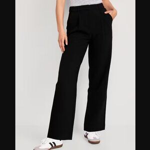 Women's Old Navy Black Extra High-Waisted Taylor Wide-Leg Trouser Pant, Size L
